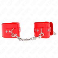 Kink Adjustable Red Wrist Cuffs for BDSM Play
