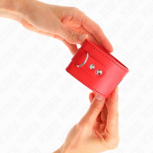 Kink Adjustable Red Wrist Cuffs for BDSM Play