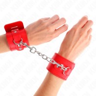 Kink Adjustable Red Wrist Cuffs for BDSM Play