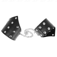 Kink Spiked Style Wrist Cuffs with Adjustable Chain