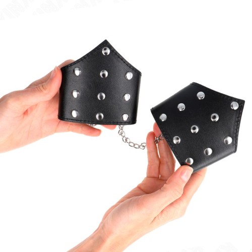 Kink Spiked Style Wrist Cuffs with Adjustable Chain