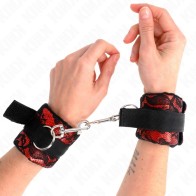 Kink Scandal Design Wrist Cuffs Red-Black - BDSM Gear