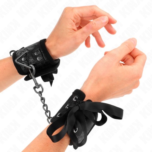 Muñequeras Negras Kink Elegantes Para Juegos BDSM