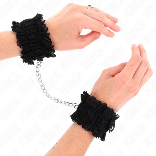 Black Lace Wrist Restraints by Kink