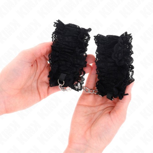 Black Lace Wrist Restraints by Kink