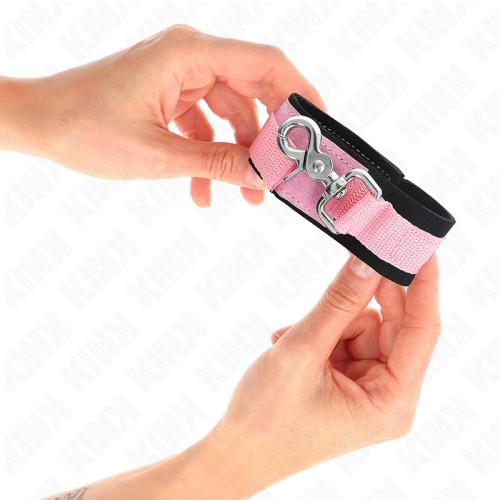 Kink - Adjustable Pink Neoprene Wrist Cuffs for BDSM