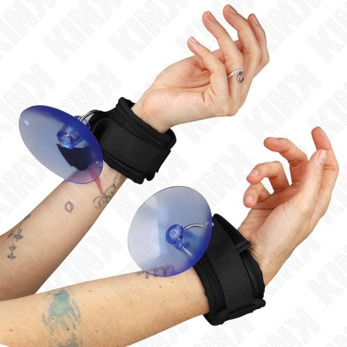 Kink Adjustable Black Wrist Cuffs with Suction Cup