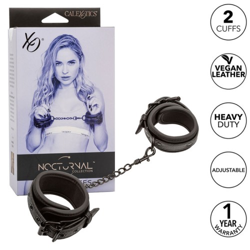 Nocturnal Adjustable Leather Handcuffs