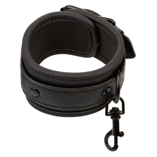 Nocturnal Adjustable Leather Ankle Cuffs Black - Enhanced Bondage Experience