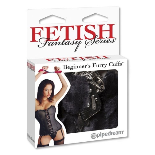 Plush Black Handcuffs for Play and Exploration