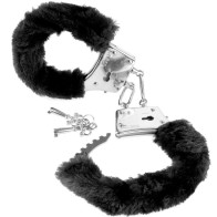 Plush Black Handcuffs for Play and Exploration