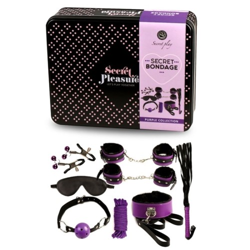 Secretplay - 8 Piece Bondage BDSM Set Purple/Black