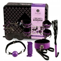 Secretplay - 8 Piece Bondage BDSM Set Purple/Black