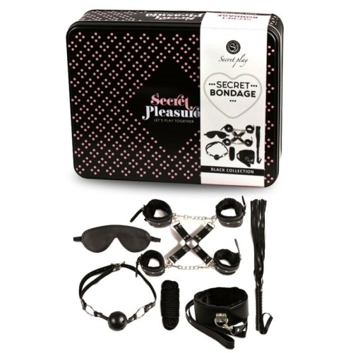 Secretplay - BDSM Bondage Set 8 Pcs Black - Complete Pleasure Kit