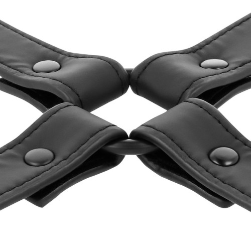 Fetish Submissive Vegan Leather Connector Cuffs