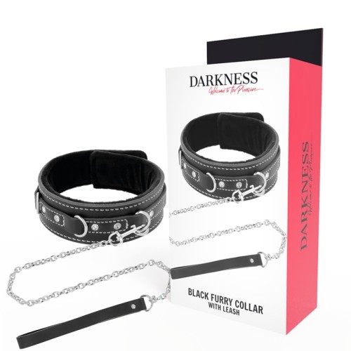 Darkness Leather Collar and Leash for BDSM Control