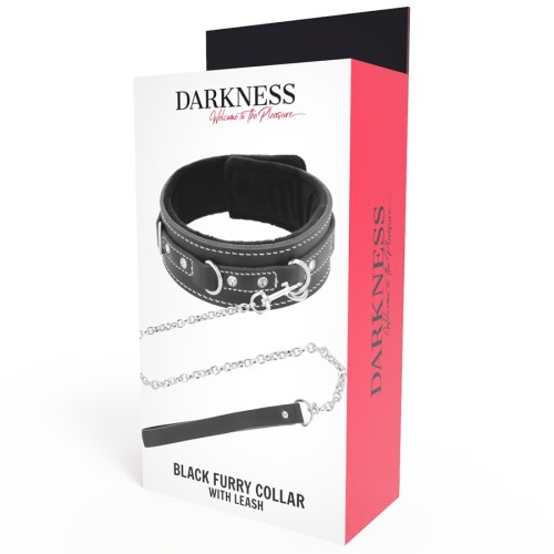 Darkness Leather Collar and Leash for BDSM Control