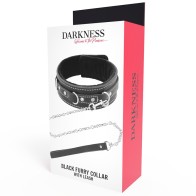 Darkness Leather Collar and Leash for BDSM Control