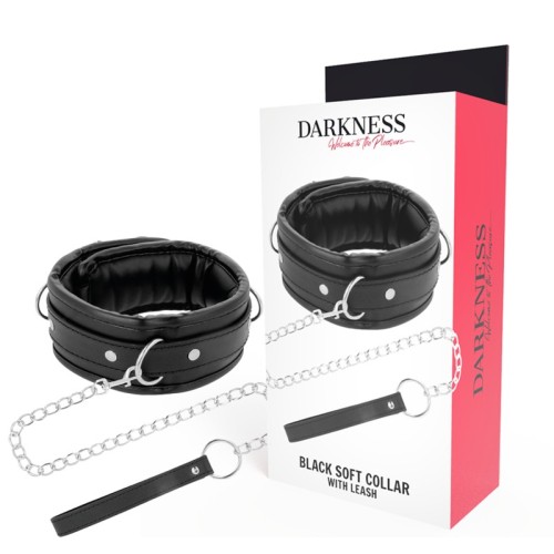 Darkness Soft Leather Collar with Chain