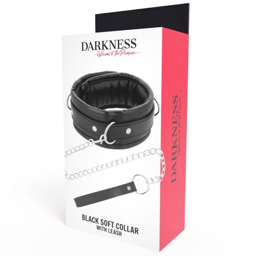 Darkness Soft Leather Collar with Chain