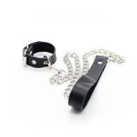 Leather Penis Collar with Adjustable Strap