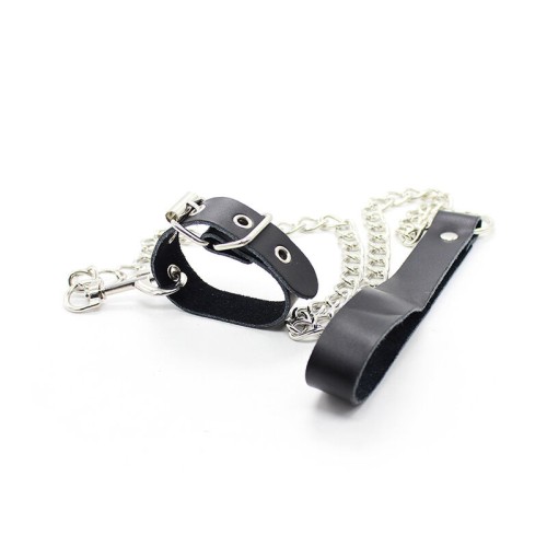 Leather Penis Collar with Adjustable Strap