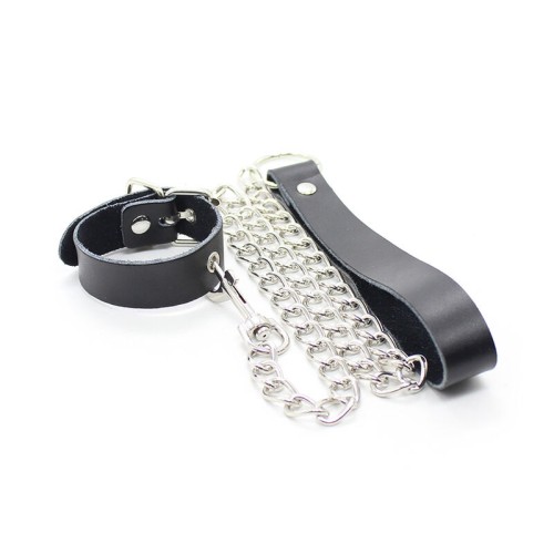 Leather Penis Collar with Adjustable Strap
