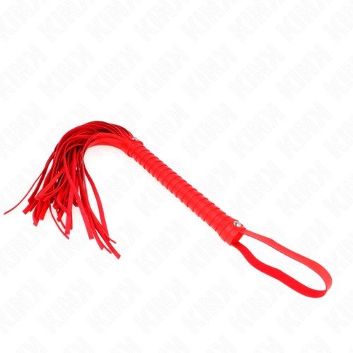 Kink Red Textured Handle Whip for Intense Play