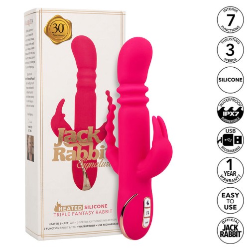 Jack Fantasy Heated Silicone Triple Vibrator Pink
