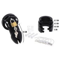 Extreme Black Silicone Chastity Cage for Ultimate Pleasure Control