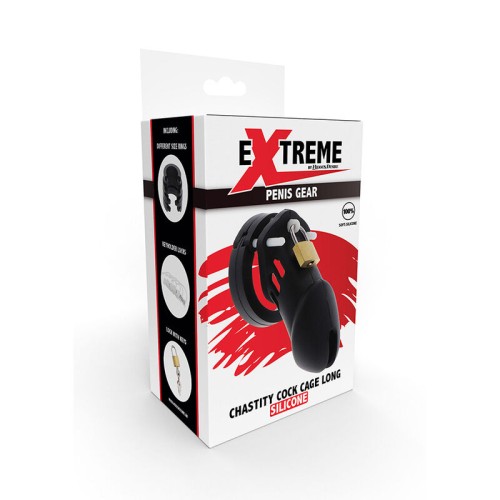Extreme Black Silicone Chastity Cage for Ultimate Pleasure Control