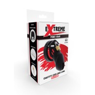 Extreme Black Silicone Chastity Cage for Ultimate Pleasure Control