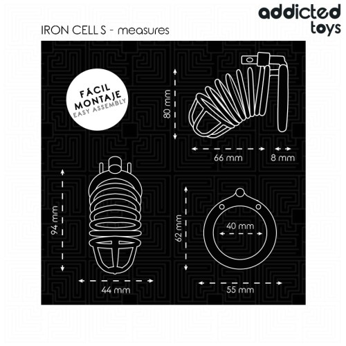Iron Cell Metal Penis Cage 4cm Size S