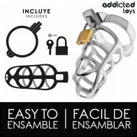 Silver Lock Metal Penis Cage Size M