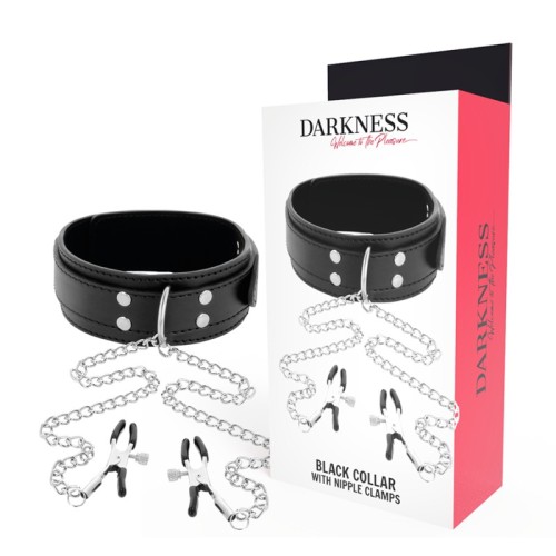 Darkness Nipple Clamp and Collar Set for BDSM Play