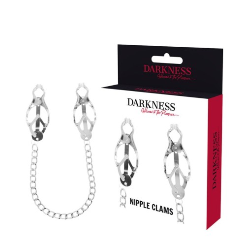 Darkness - Abrazadera Pezones Metal Con Cadena - Placer Sensacional