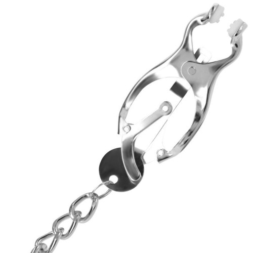 Darkness - Abrazadera Pezones Metal Con Cadena - Placer Sensacional