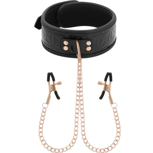 Begme Black Edition Collar with Chains and Nipple Clamps
