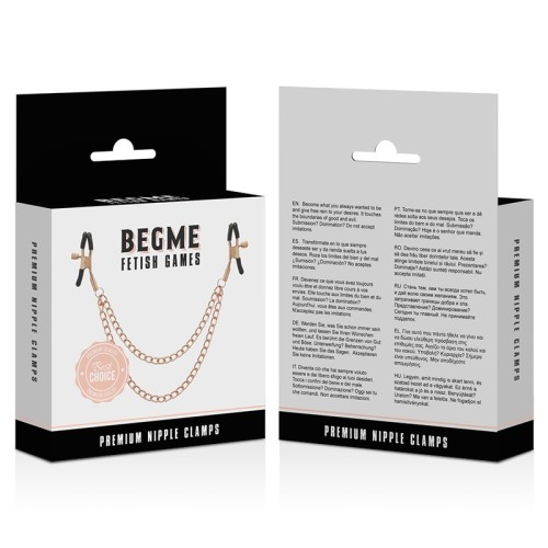Begme Black Edition Nipple Clamps with Chain - BDSM Accessory