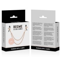 Begme Black Edition Nipple Clamps with Chain - BDSM Accessory