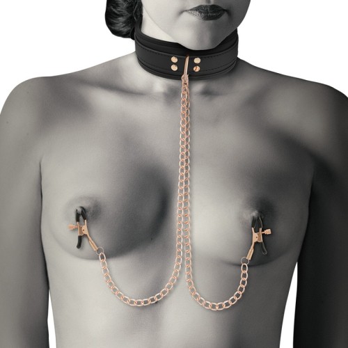 Coquette Chic Desire Fantasy Collar with Nipple Clamps