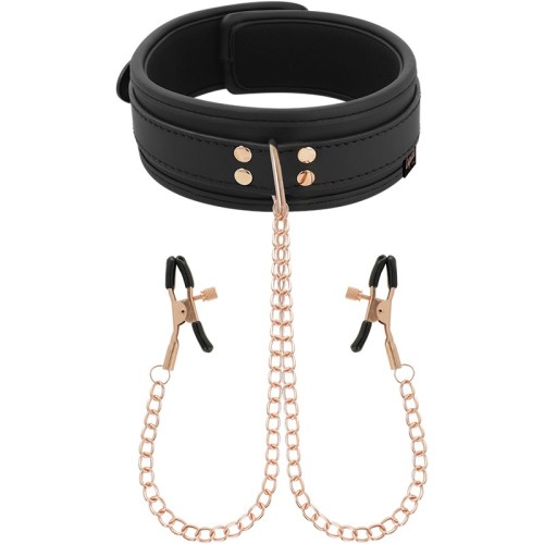 Coquette Chic Desire Fantasy Collar with Nipple Clamps