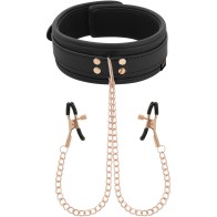 Coquette Chic Desire Fantasy Collar with Nipple Clamps