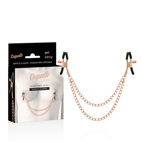 Coquette Chic Desire Nipple Clamps with Chain for Bondage Fun