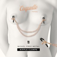 Coquette Chic Desire Nipple Clamps with Chain for Bondage Fun
