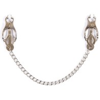 Metallic Nipple Clamps With Chain for Fetish Play