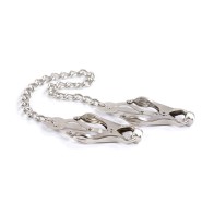 Metallic Nipple Clamps With Chain for Fetish Play