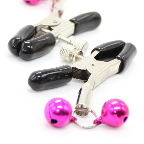 Ohmama Pink Nipple Clamps with Bells for Fetish Fun