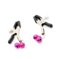 Ohmama Pink Nipple Clamps with Bells for Fetish Fun