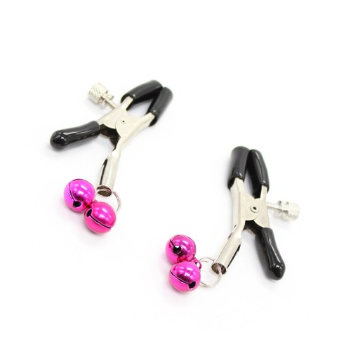Ohmama Pink Nipple Clamps with Bells for Fetish Fun